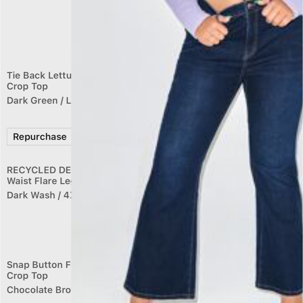 Dark wash boot, cut jeans curve plus